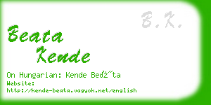 beata kende business card